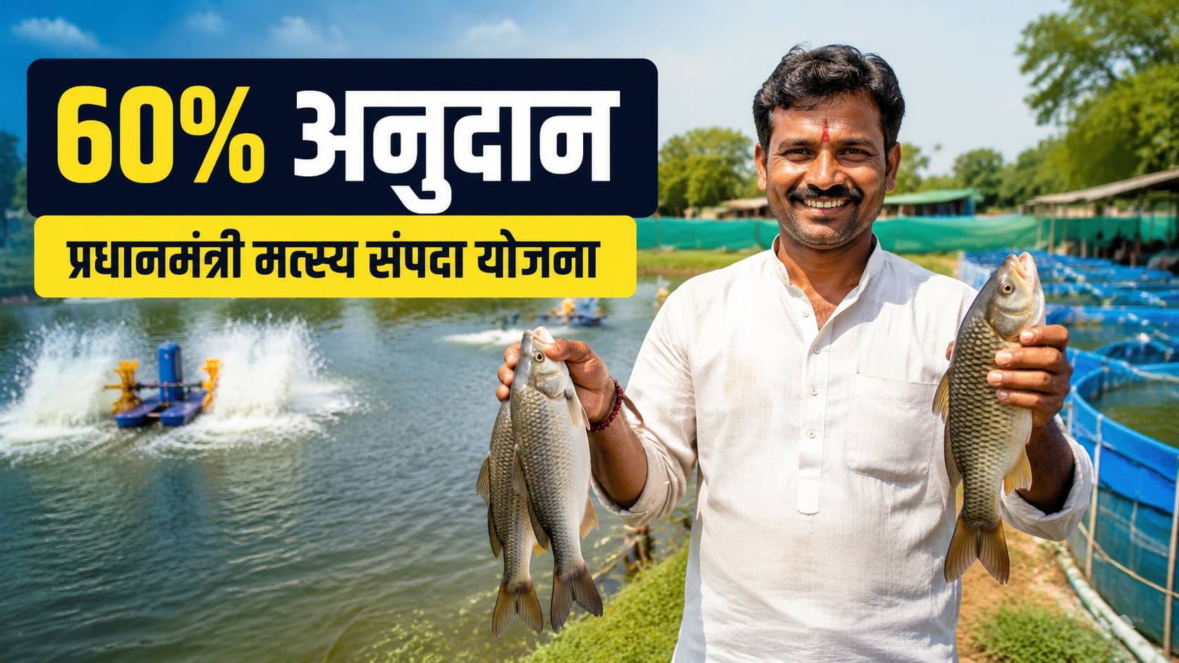 PM Matsya Sampada Yojana 2026 अंतर्गत मत्स्यपालनासाठी 40 ते 60 टक्के अनुदान