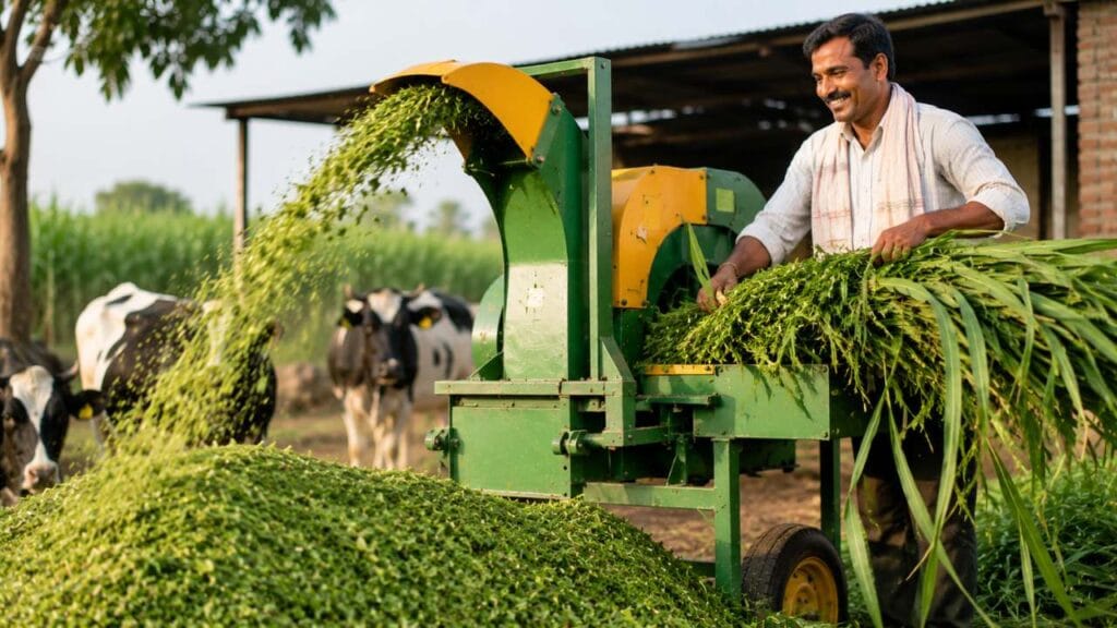 Farmer operating silage machine under Murghas Sanyantra Subsidy Scheme 2026